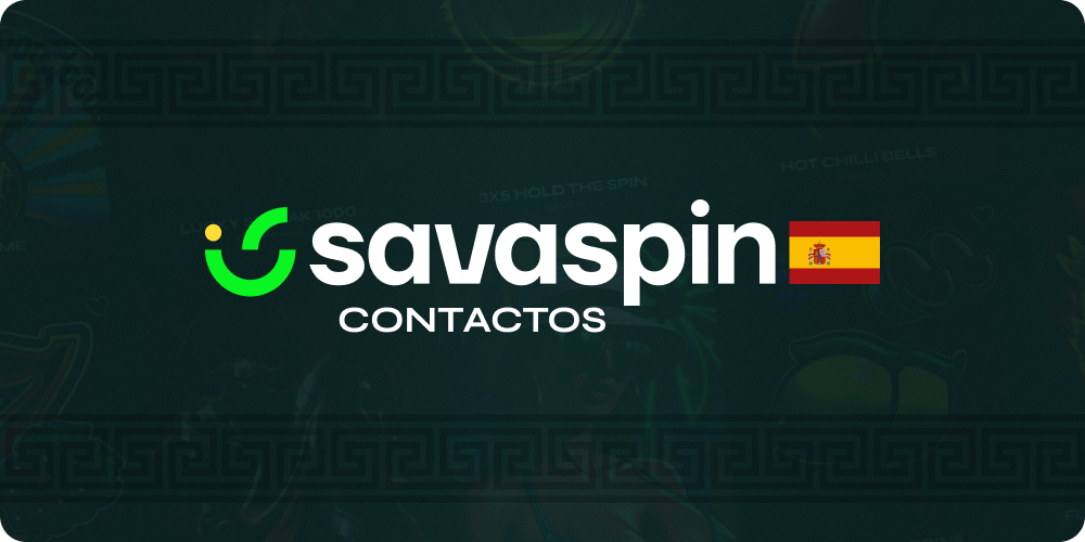 Opciones de contacto en Savaspin Casino